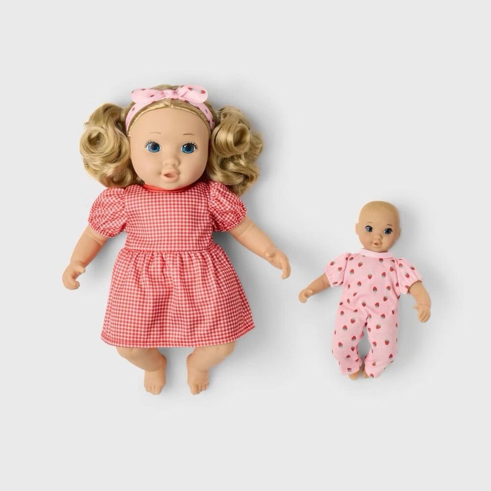 Gigglescape 14 Inch Toddler Doll Blonde Hair Blue Eyes Mini Baby Doll